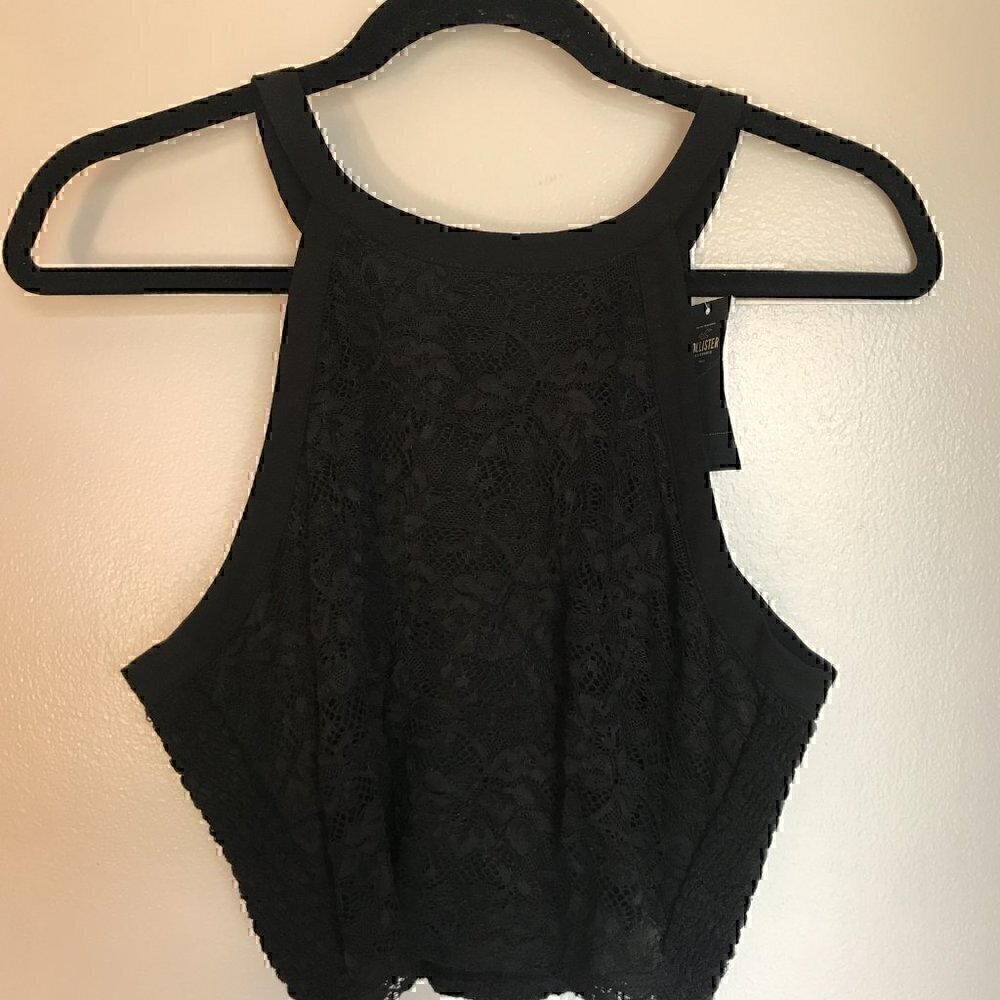 NWT XL Hollister Black Crop Top
